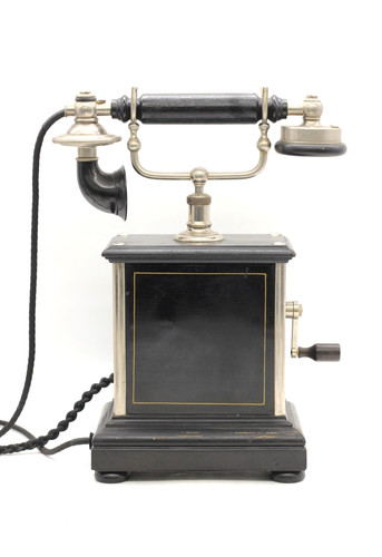Antikes telefon schwarz - antikes,
